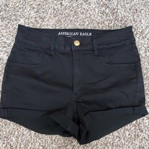 High-Rise Black Shorts